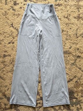 3/$25!!! Aerie Offline Baby Blue Ribbed High Rise Wide Leg Pants